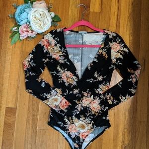 Floral Long Sleeved Bodysuit